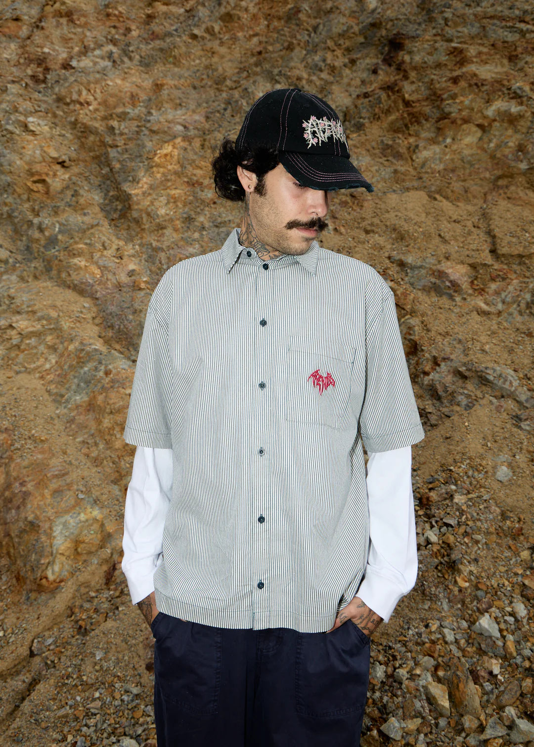 Bats - Striped Short Sleeve Shirt - Fuel
