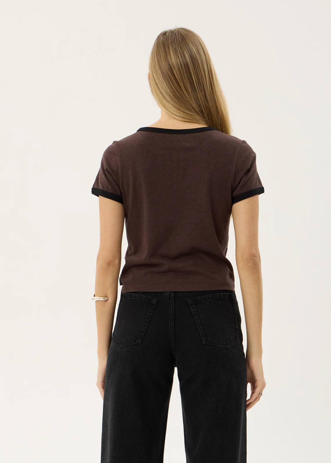 Carmen - Baby Ringer Tee - Coffee / Black