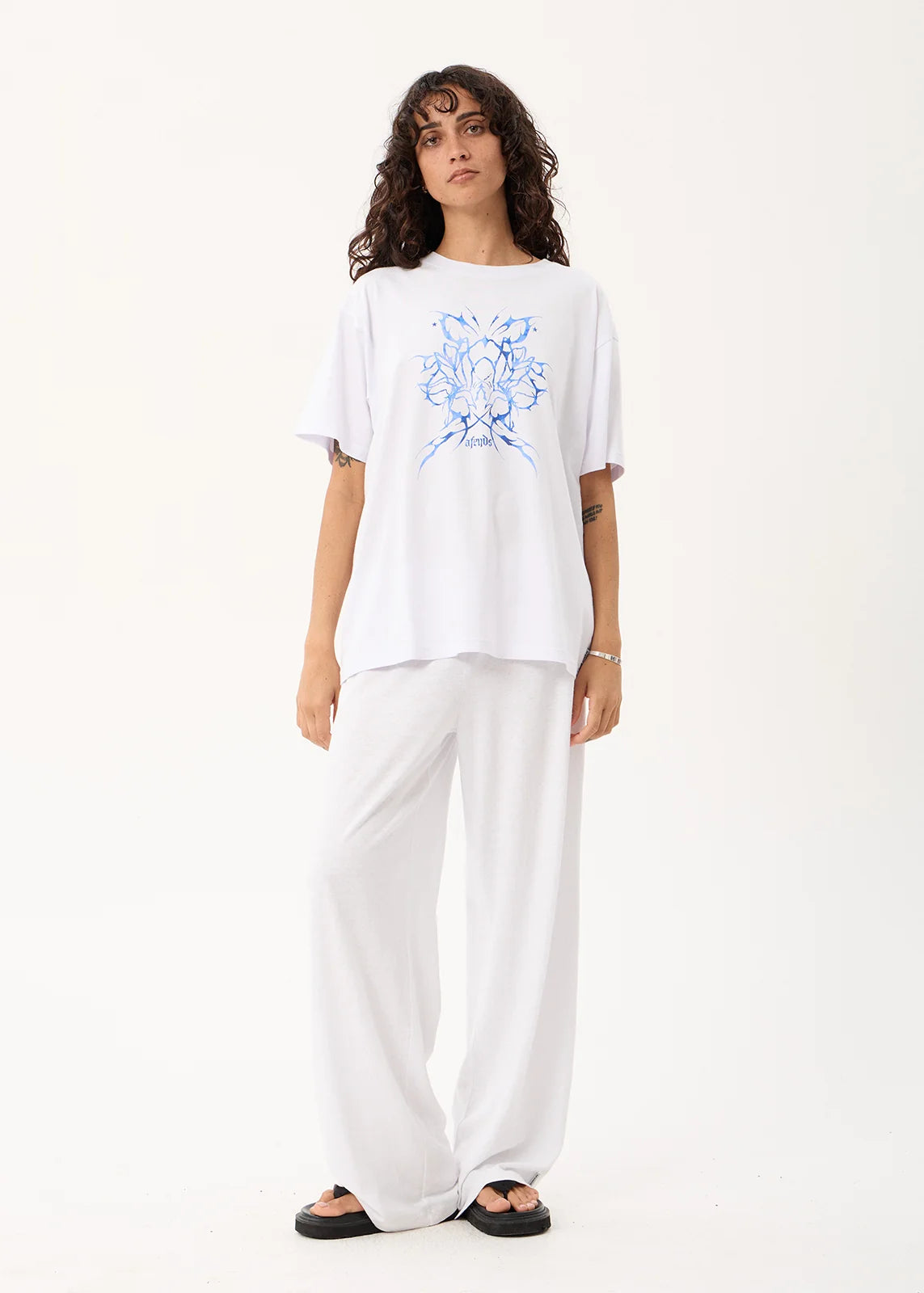 Nocturnal Recycled Oversized Tee - White