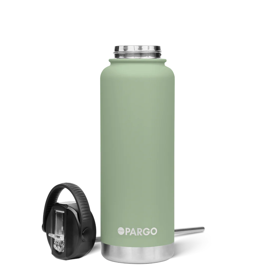 1200mL Insulated Sports Bottle - Straw Lid - Eucalypt Green