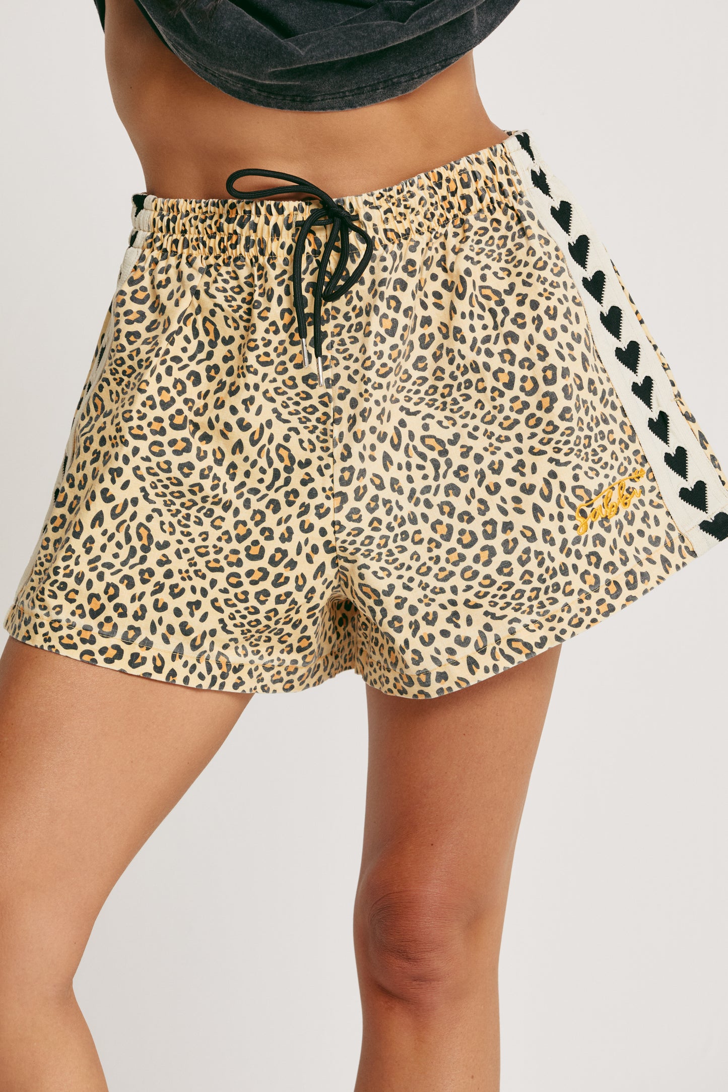 Leopard Drill Mini Shorts