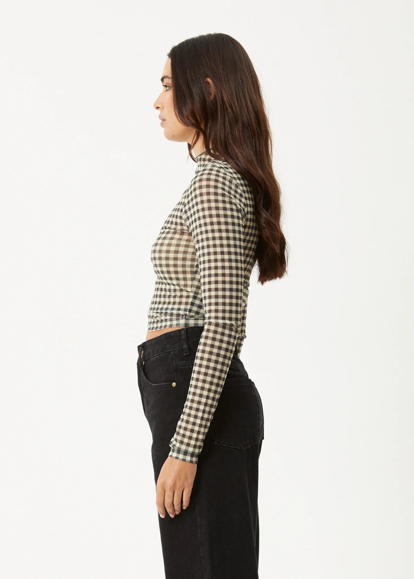 Gambet Sheer Long Sleeve Top - Black/Sand