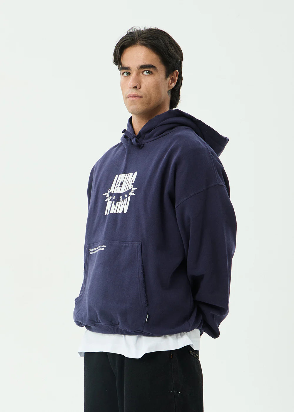 Bad Dog - Boxy Pull On Hood - Washed Deep Sea