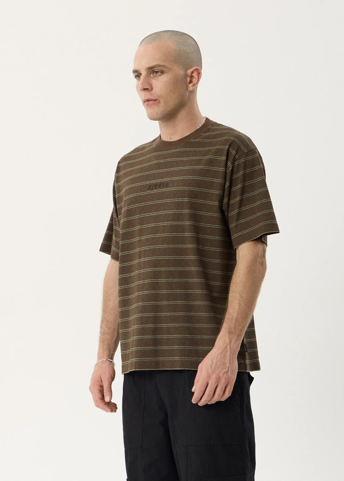 Eureka Boxy Tee - Coffee Stripe