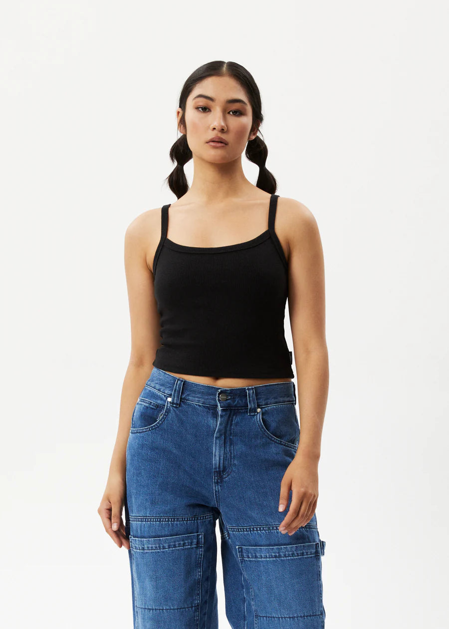 Taylor - Hemp Ribbed Singlet - Black