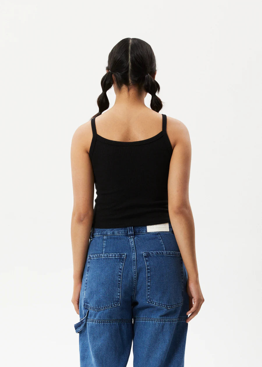 Taylor - Hemp Ribbed Singlet - Black