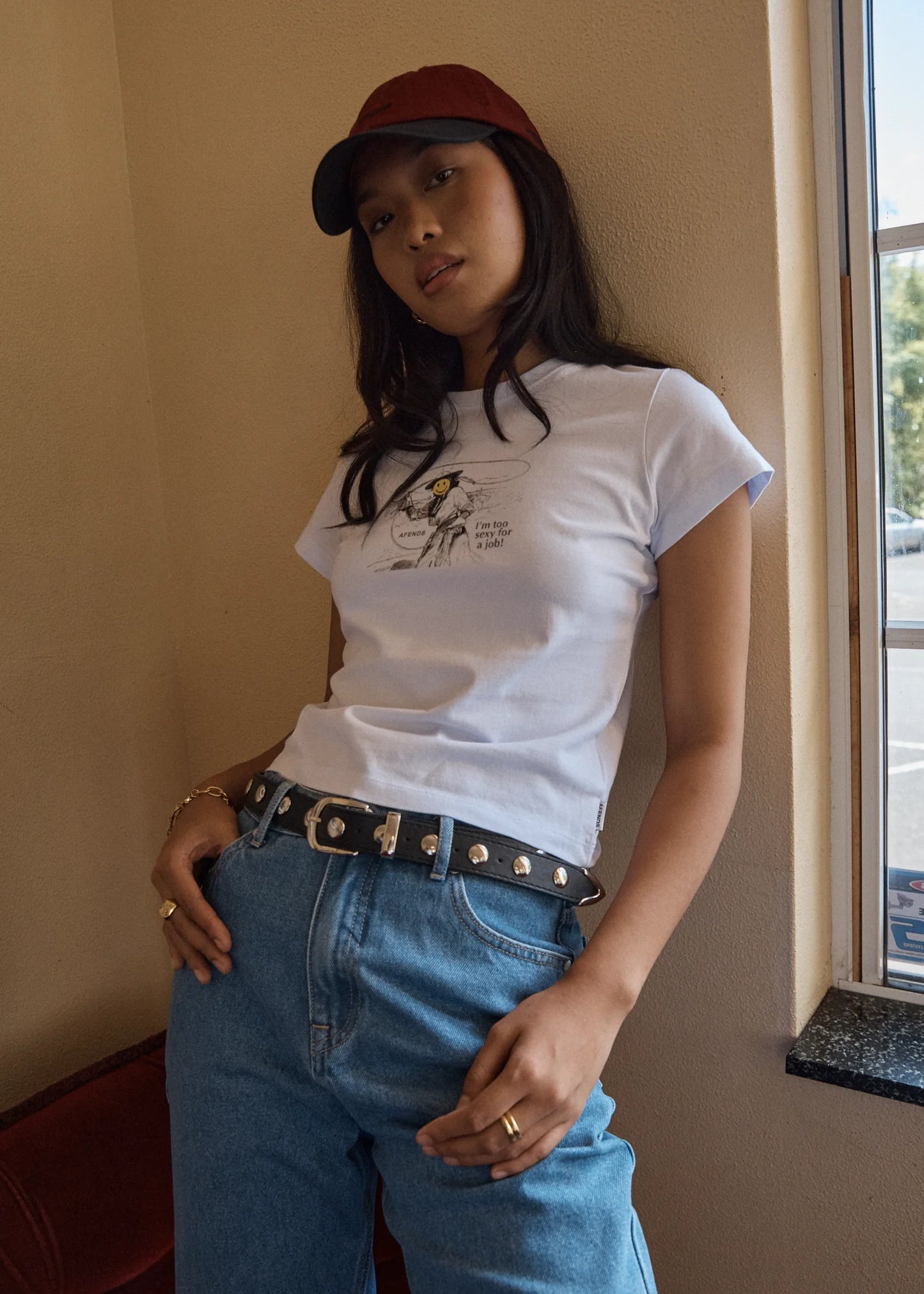 Day Job Baby Tee - White