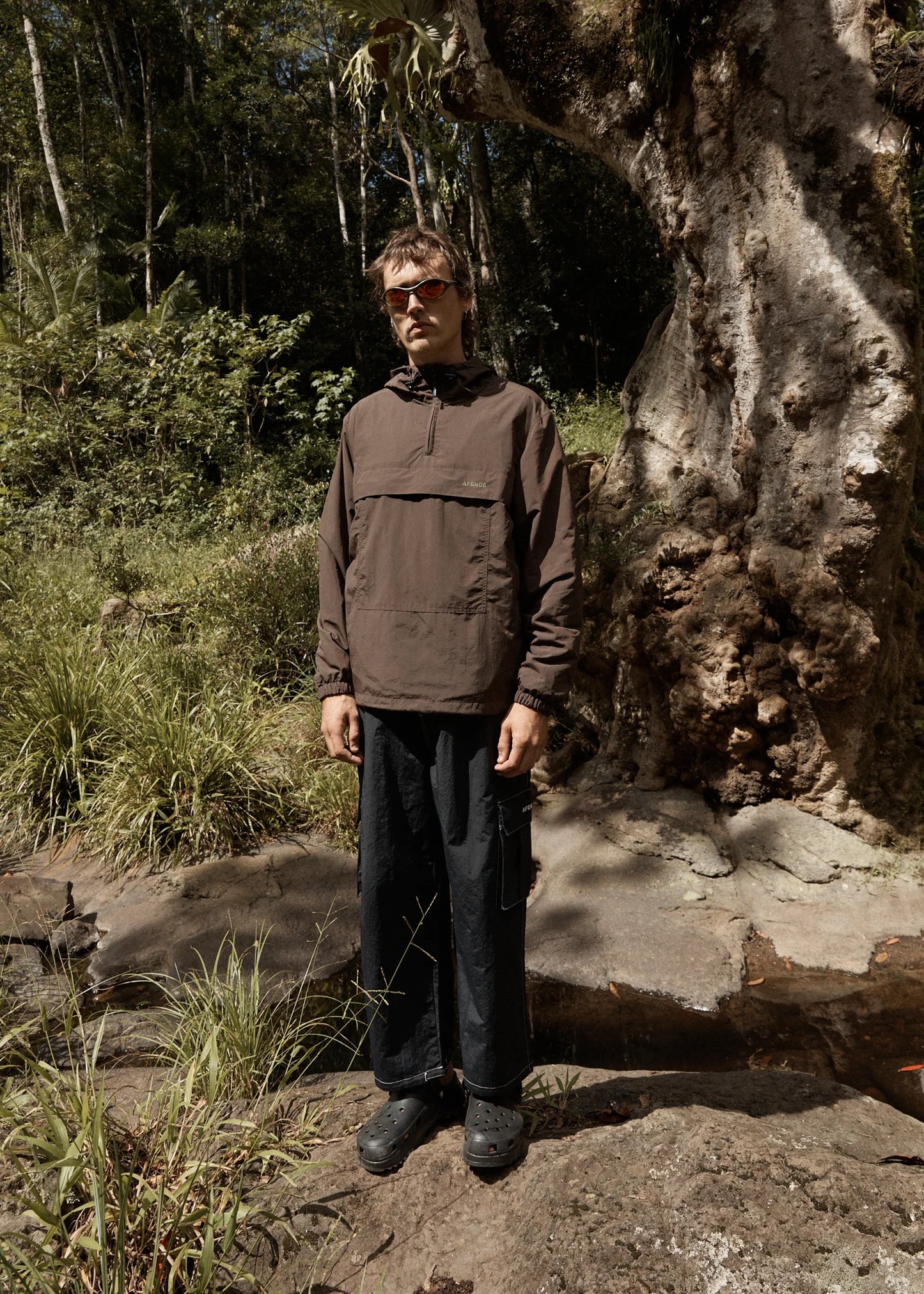 System Water Resistant Spray Anorak Jacket - Coffee