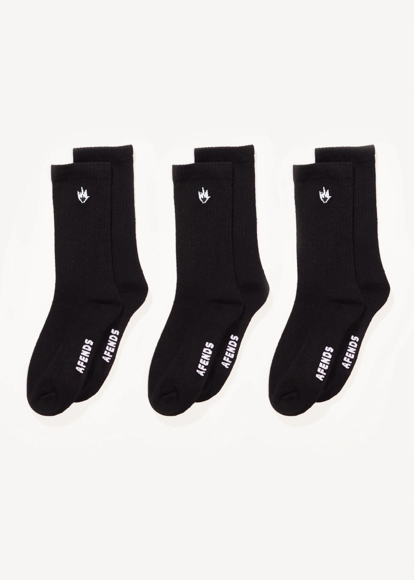 Flame Socks Three Pack - Black