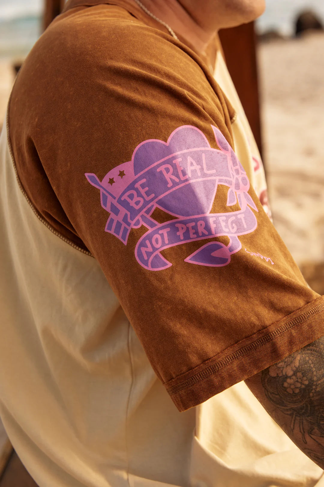 The Be You Raglan Tee - Brown