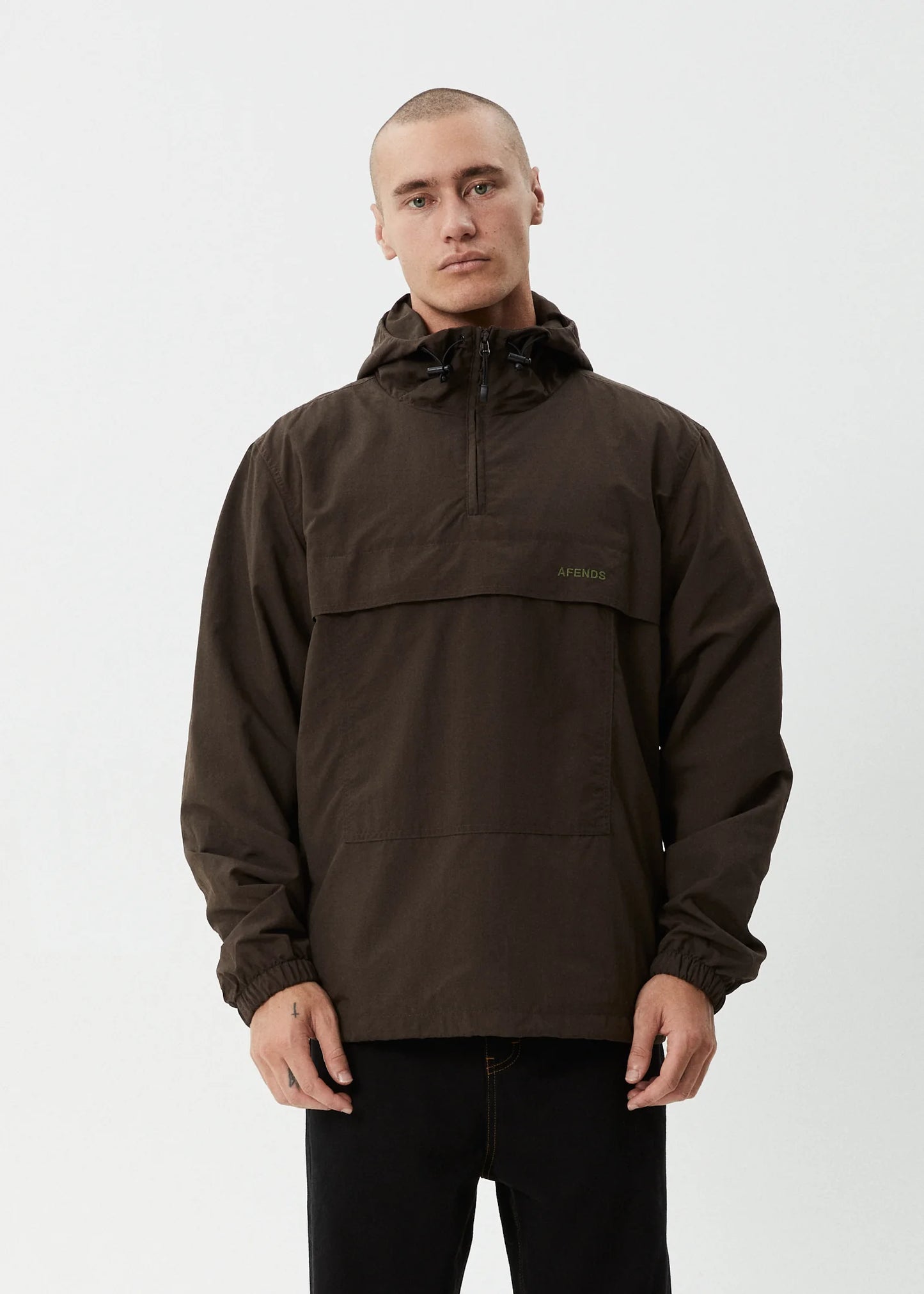 System Water Resistant Spray Anorak Jacket - Coffee