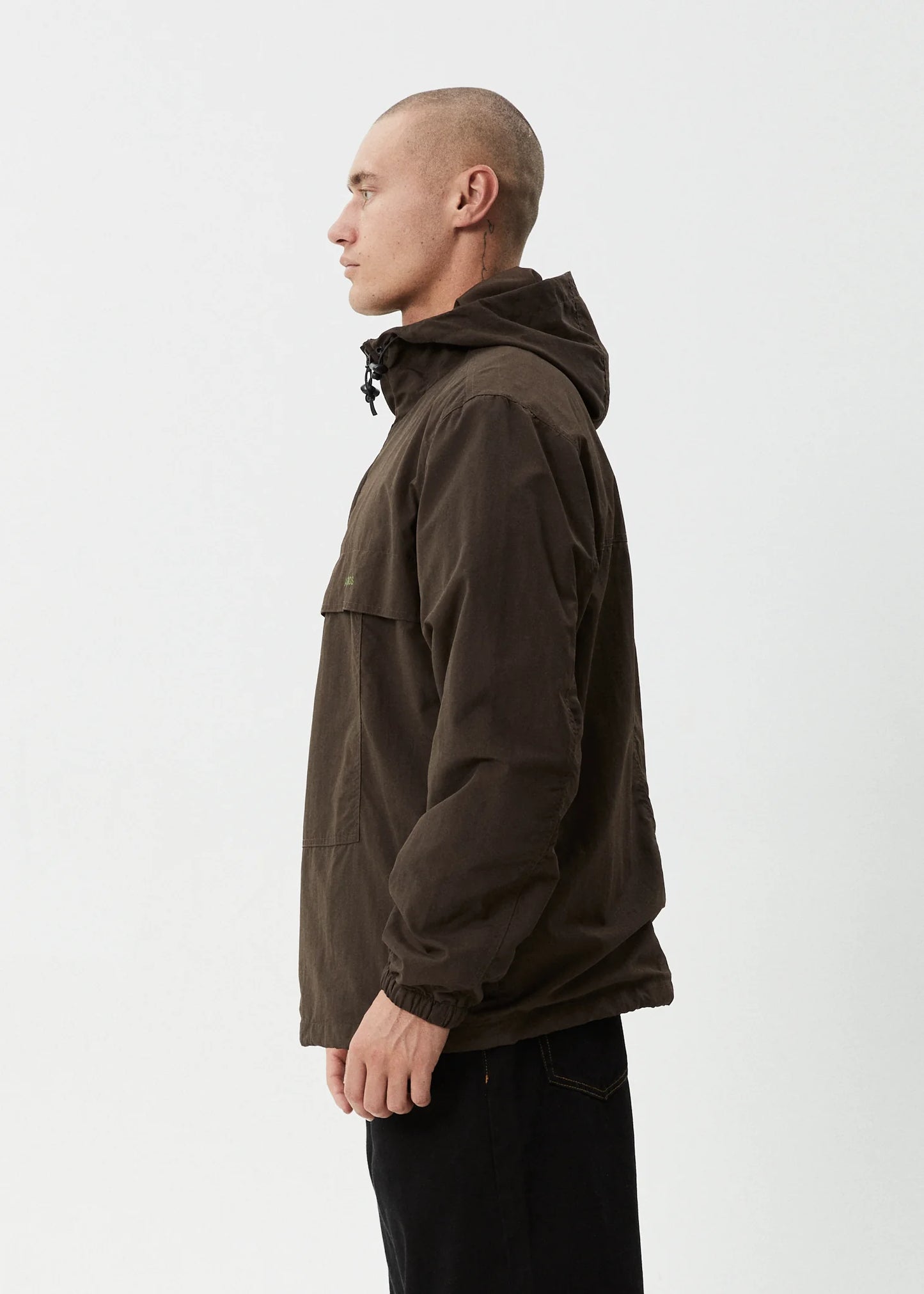 System Water Resistant Spray Anorak Jacket - Coffee