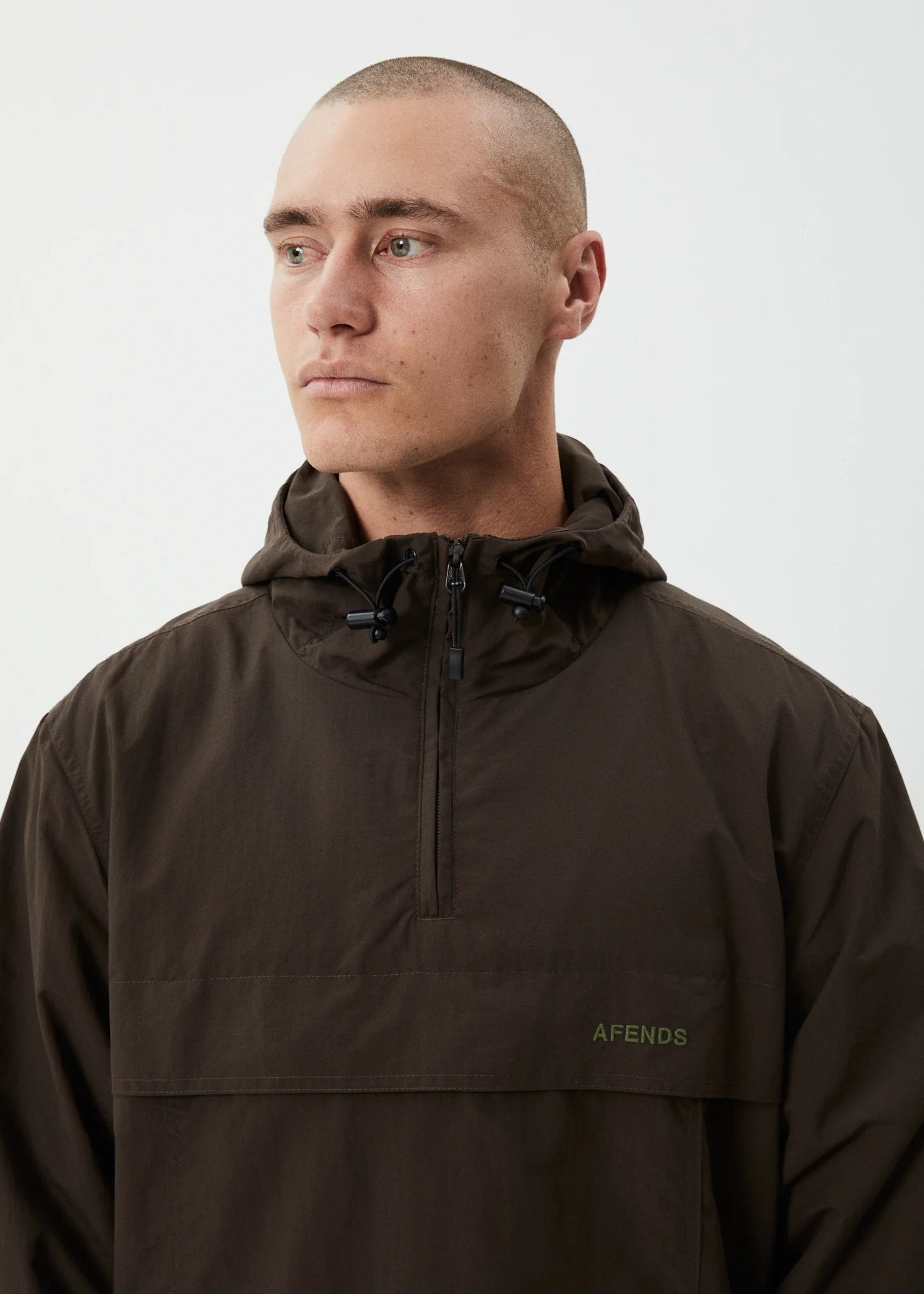 System Water Resistant Spray Anorak Jacket - Coffee
