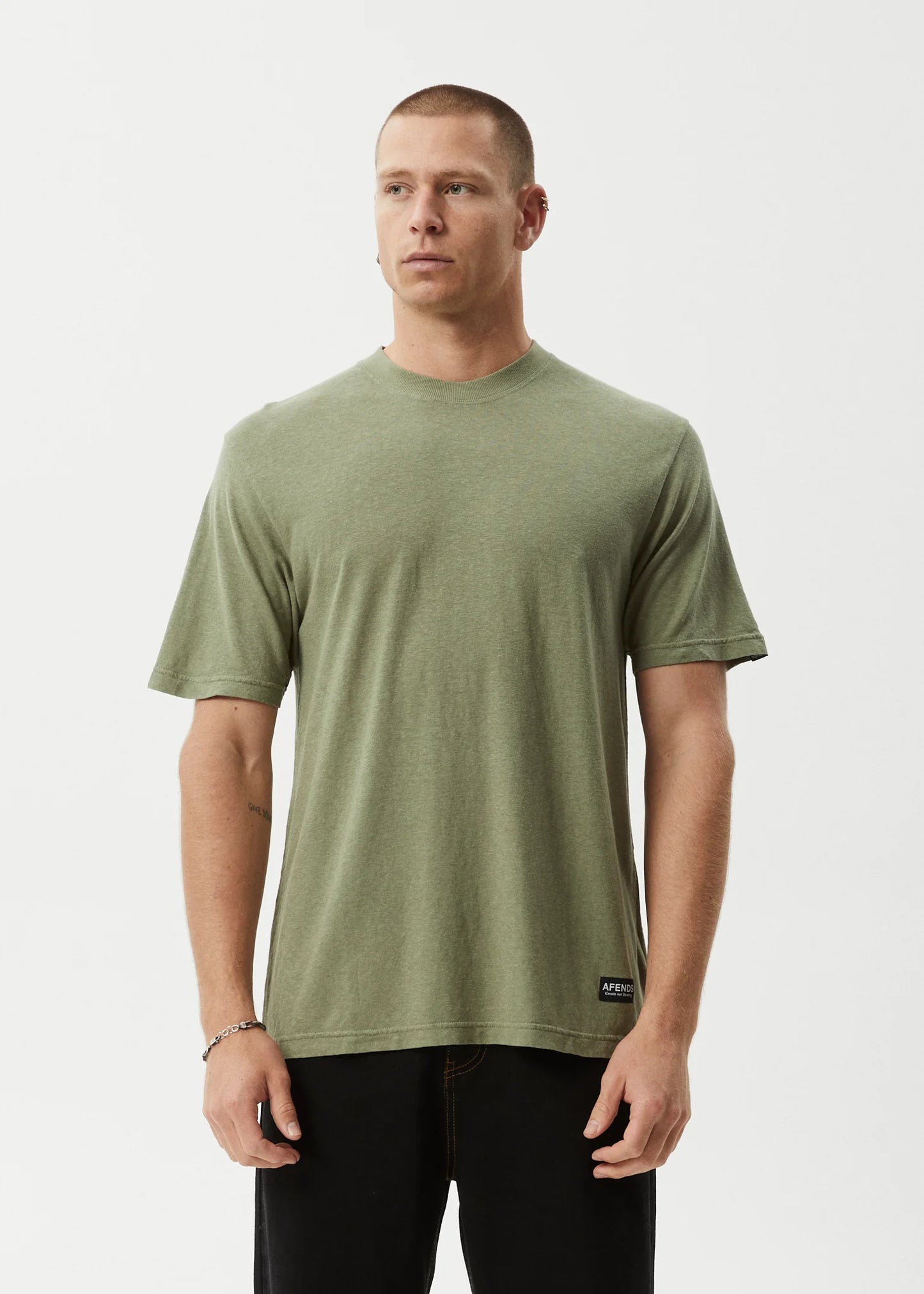 Classic Retro Tee - Oil Green
