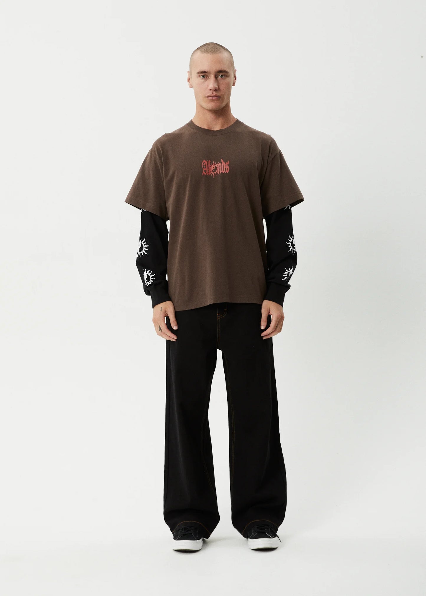 Double Trouble Layered Boxy Tee - Coffee