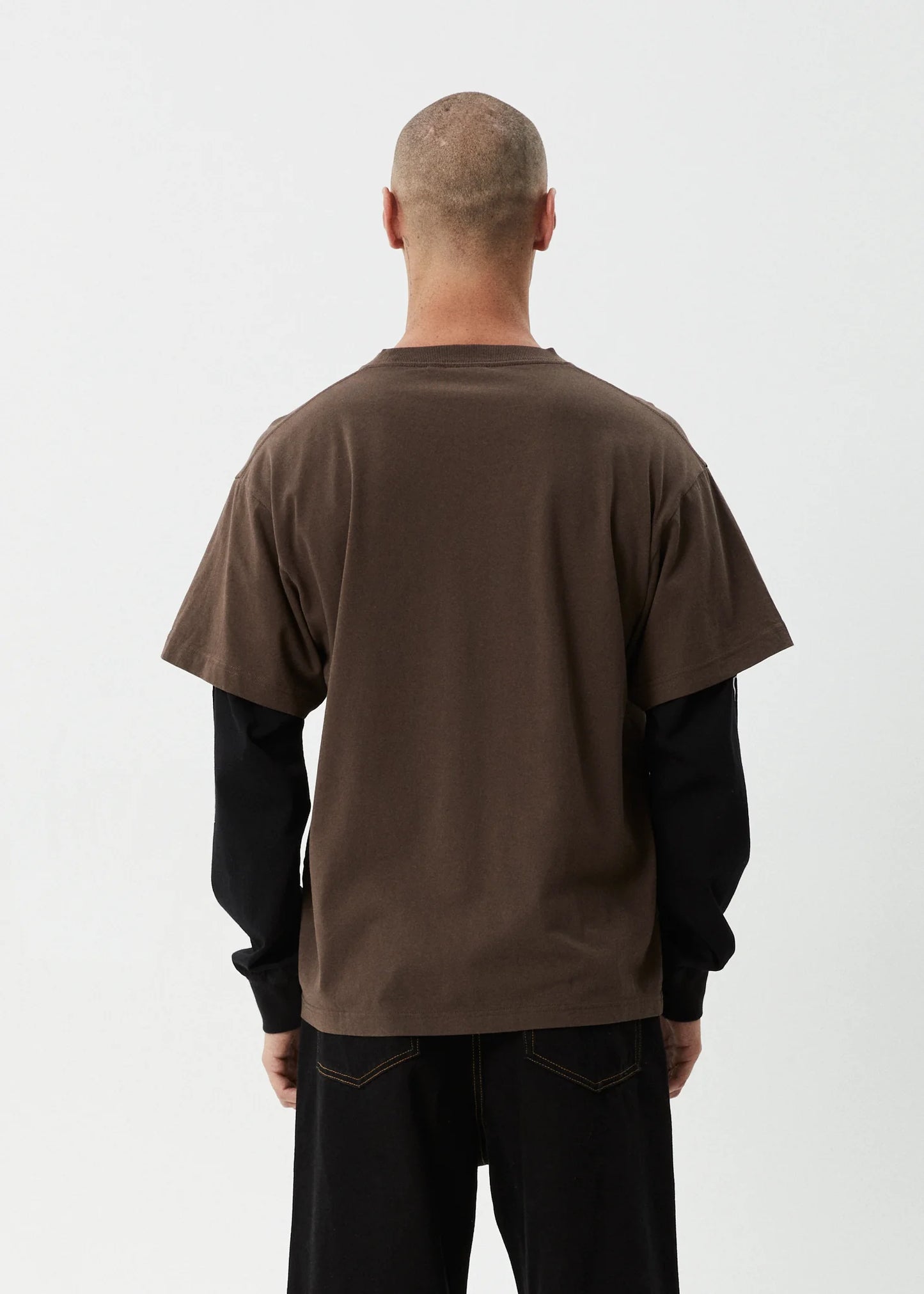 Double Trouble Layered Boxy Tee - Coffee