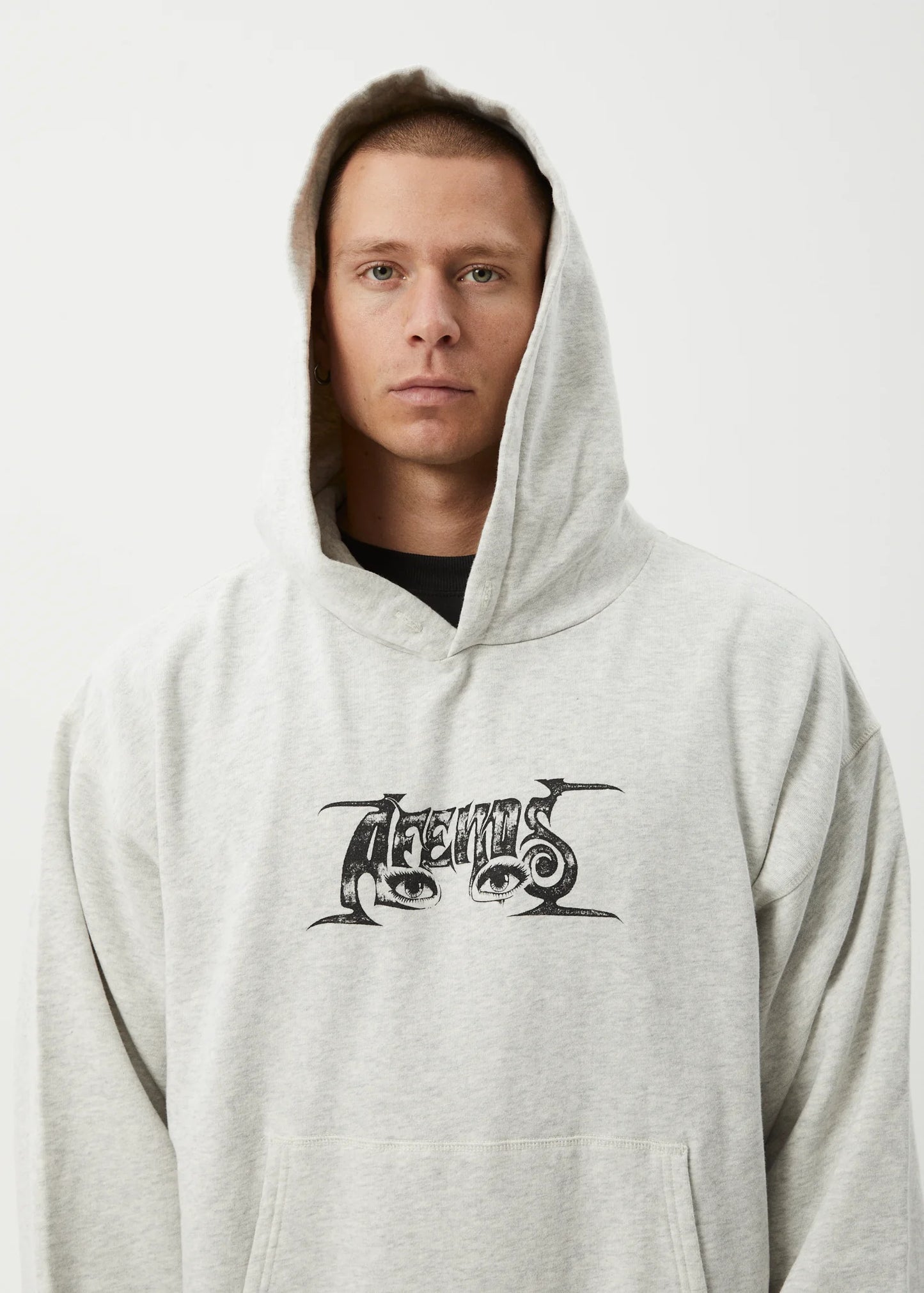 All Eyez Boxy Hoodie - Grey Marle