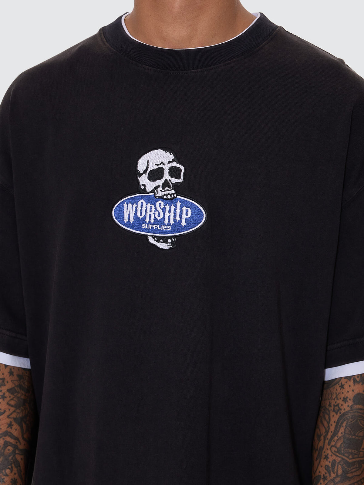 Jaws Oversize Tee - Washed Black