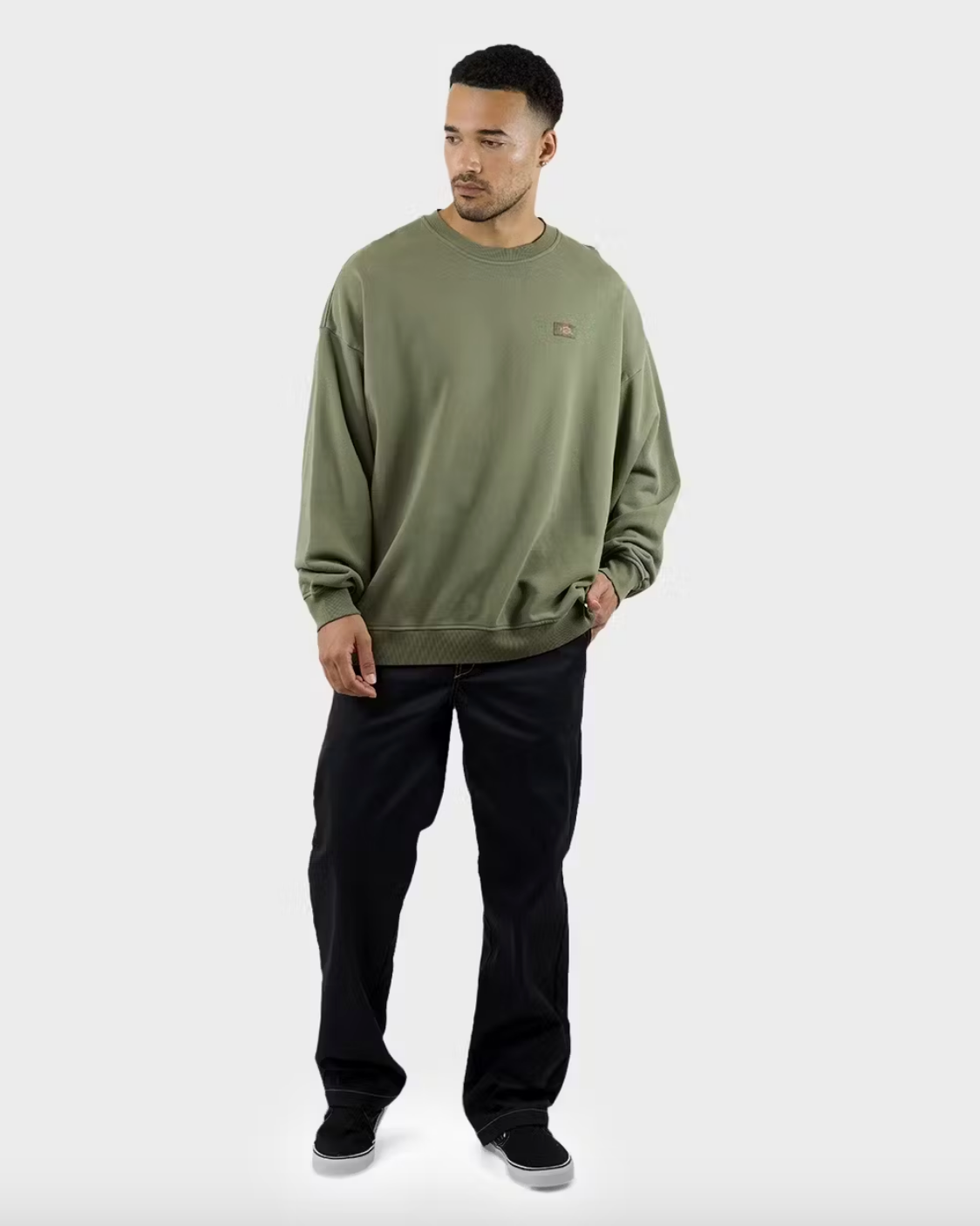 Classic Label Sweatshirt - Washed Dark Khaki