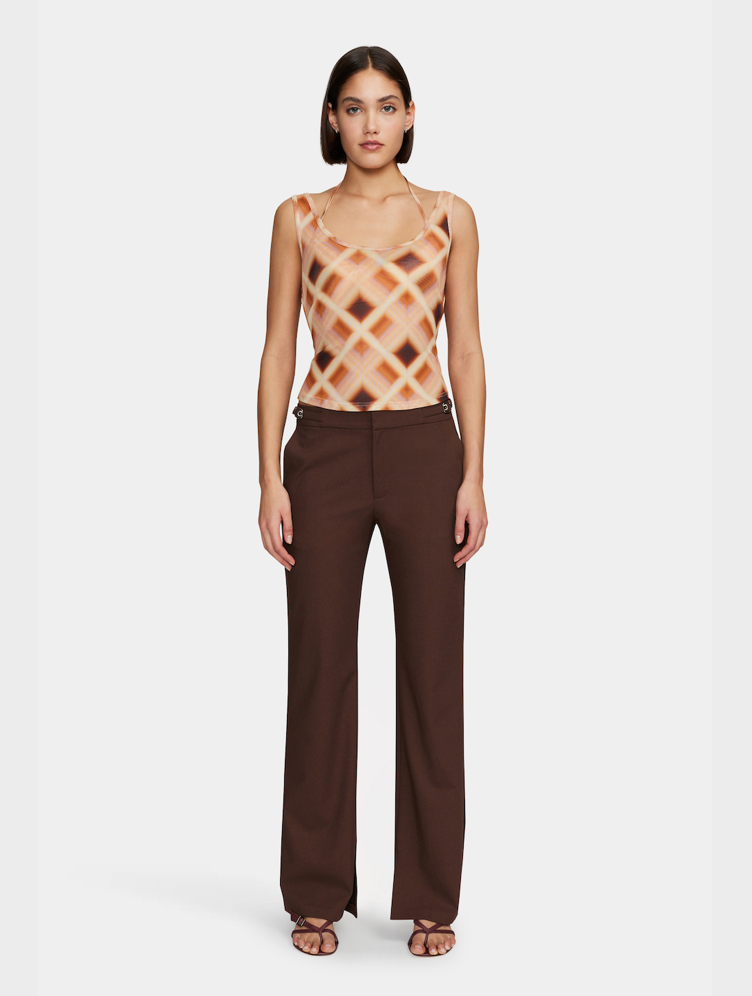 Natalia Top - Caramel Check