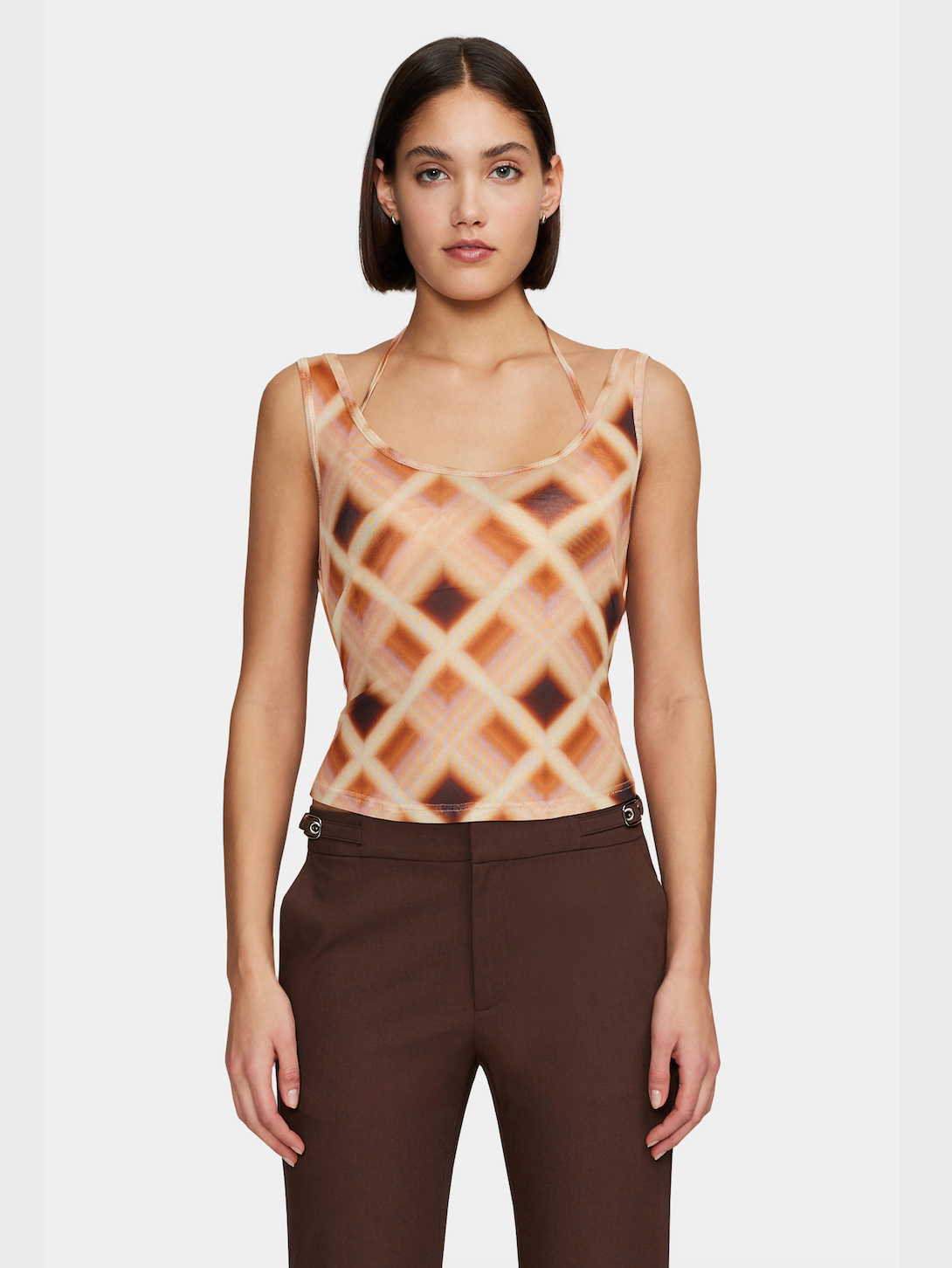 Natalia Top - Caramel Check