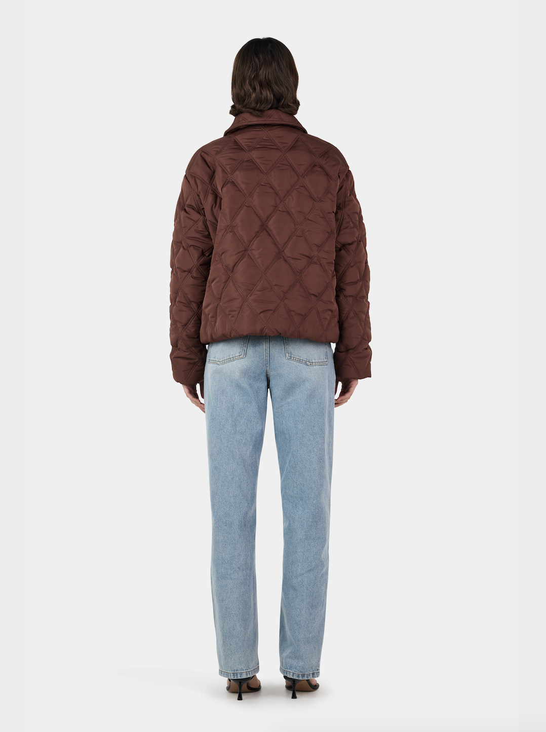 Quinton Cropped Quilted Jacket - Milk Chocolate