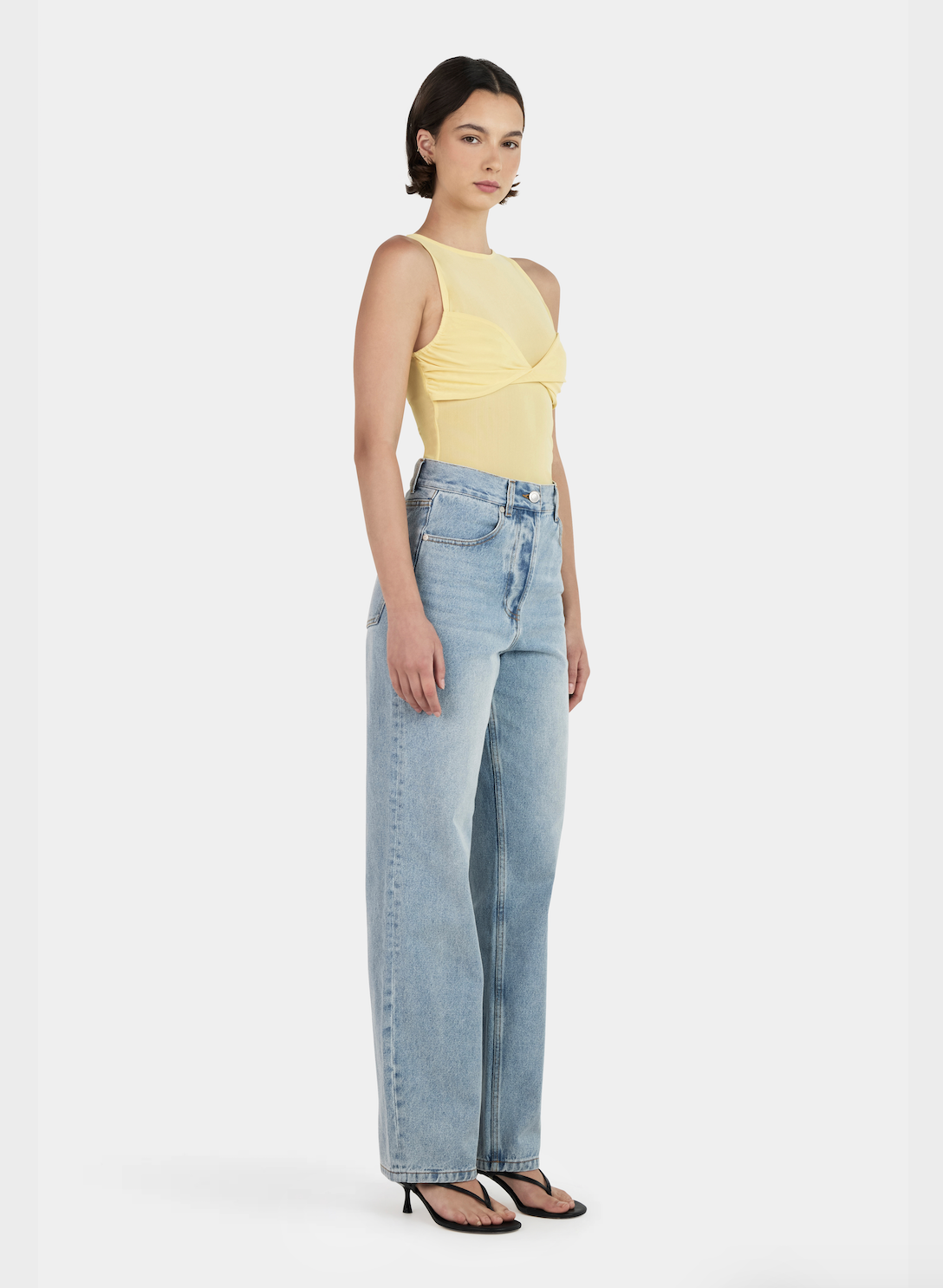 Halsey Mesh Top - Yellow