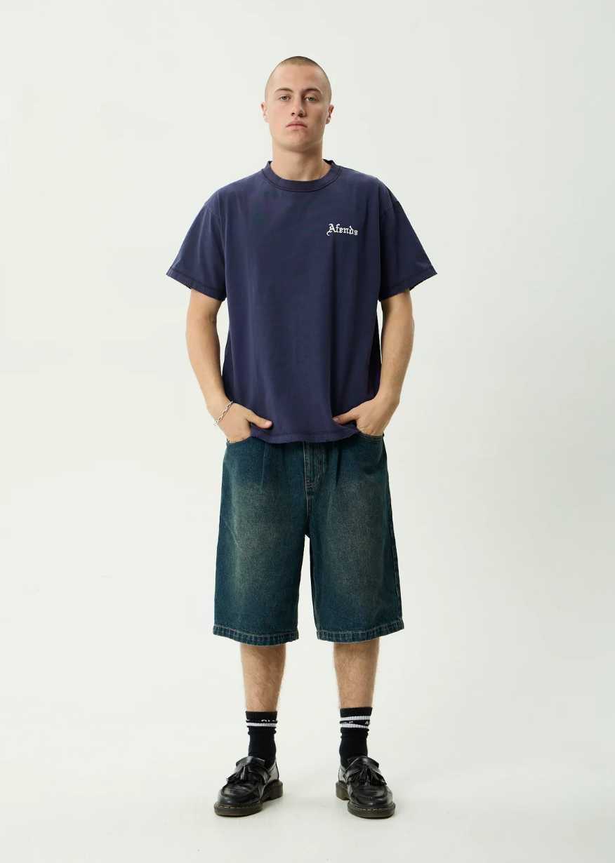 Shrine - Recycled Heavyweight Boxy Tee - Deep Sea Marine