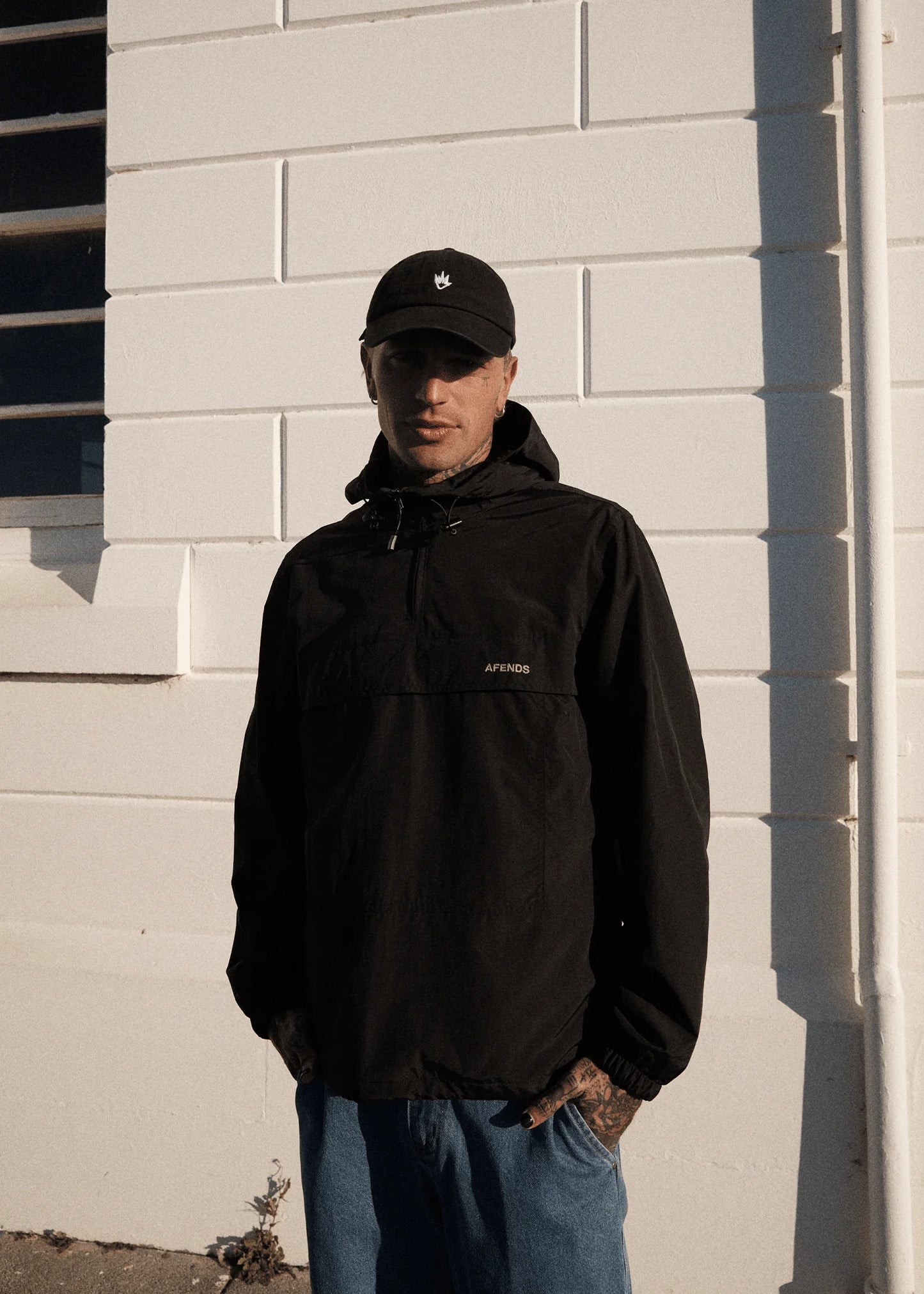 System Water Resistant Spray Anorak Jacket - Black
