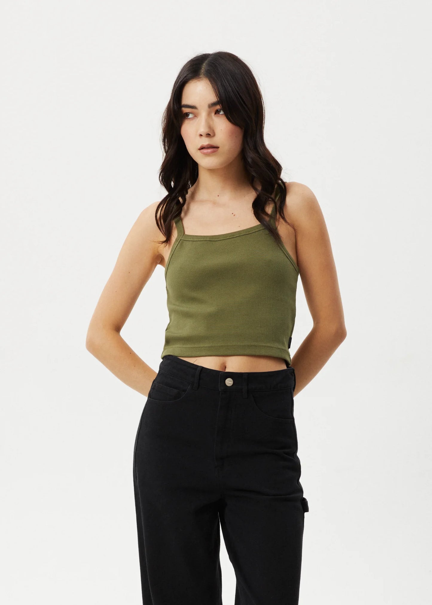 Taylor - Hemp Ribbed Singlet - Military