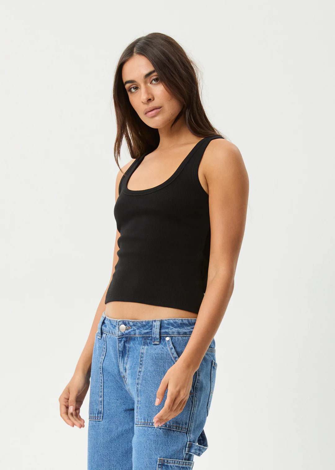 Layden Rib Singlet - Black