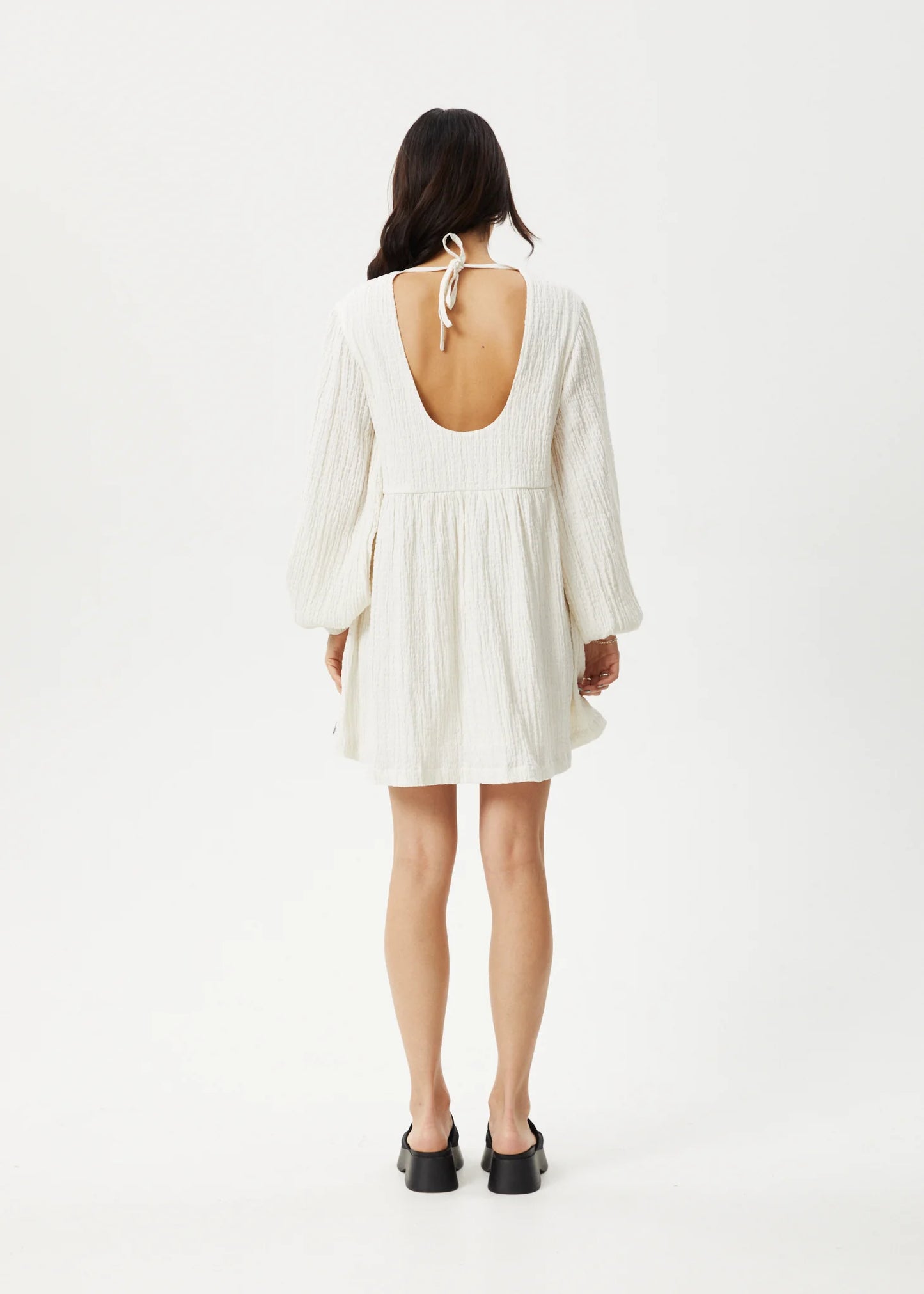 Focus - Seersucker Mini Dress - White