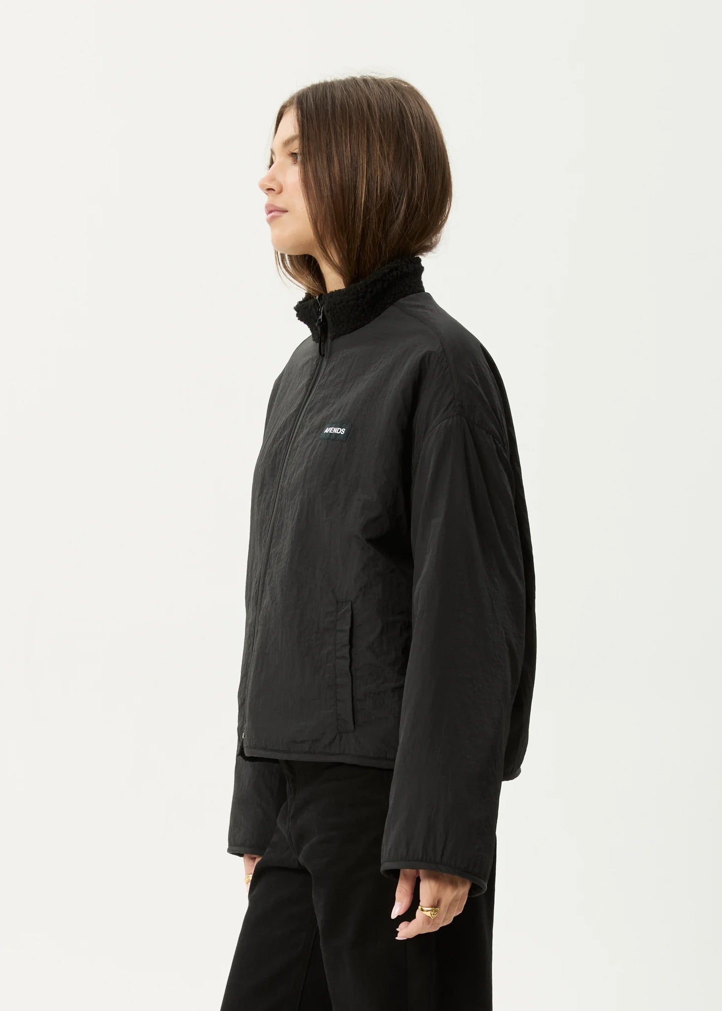 Berlin Reversible Polar Fleece Jacket - Black