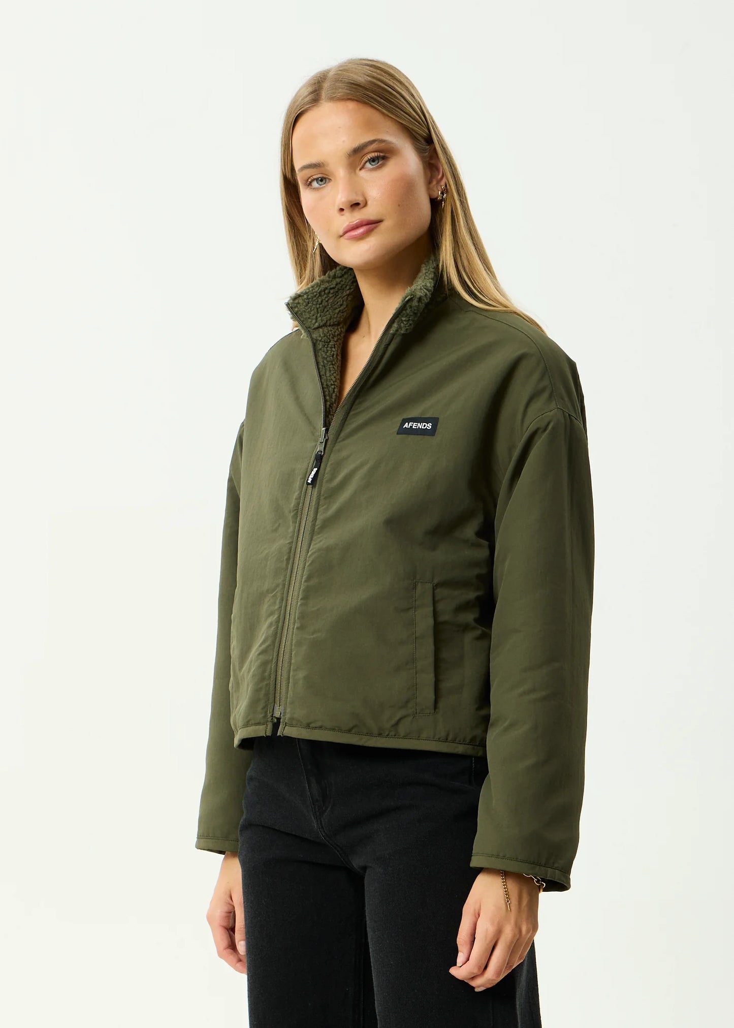 Berlin - Reversible Polar Fleece Jacket - Deep Olive
