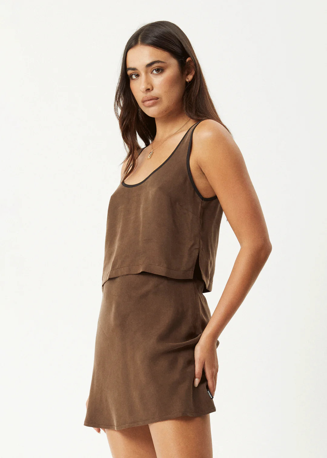 Giselle - Cupro Tank - Coffee