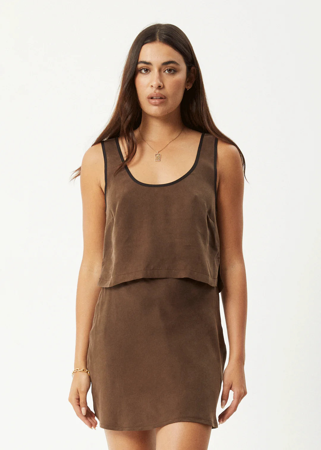 Giselle - Cupro Tank - Coffee