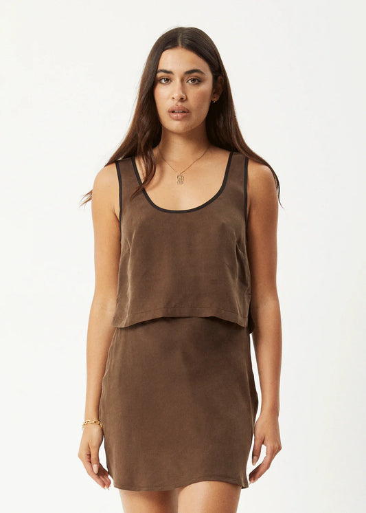 Giselle - Cupro Tank - Coffee