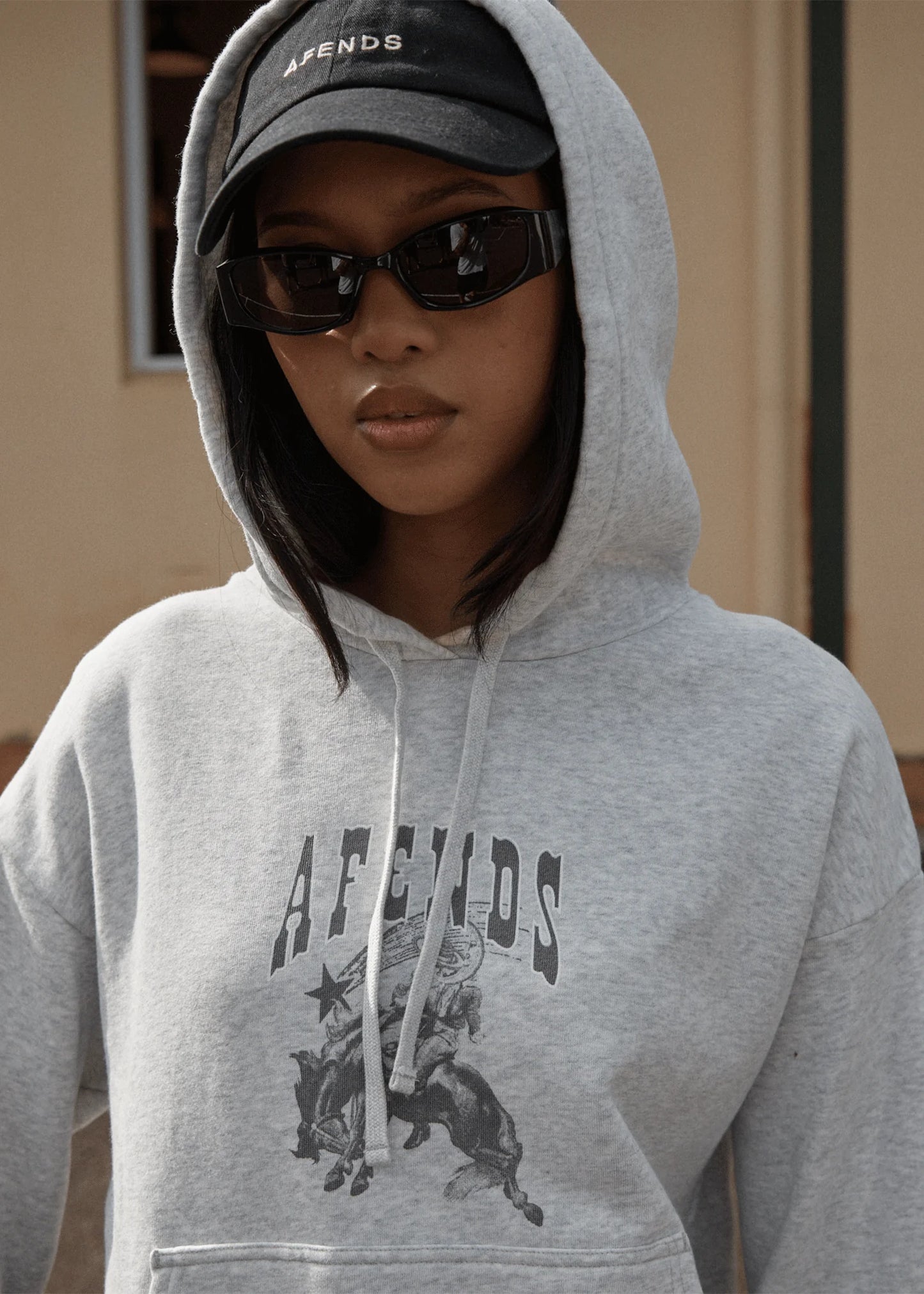 Cosmic Cow Hoodie - Grey Marle