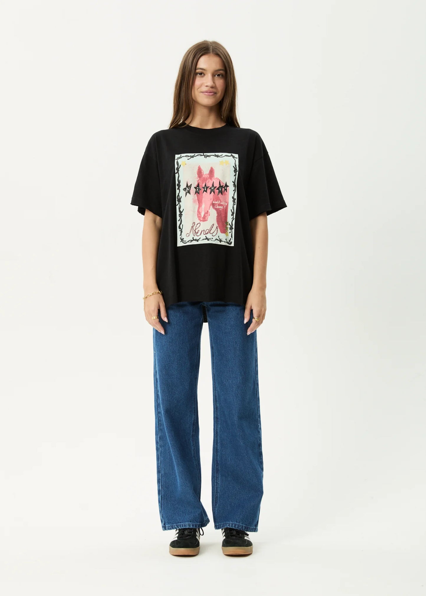 Horsegirl Oversized Tee - Black
