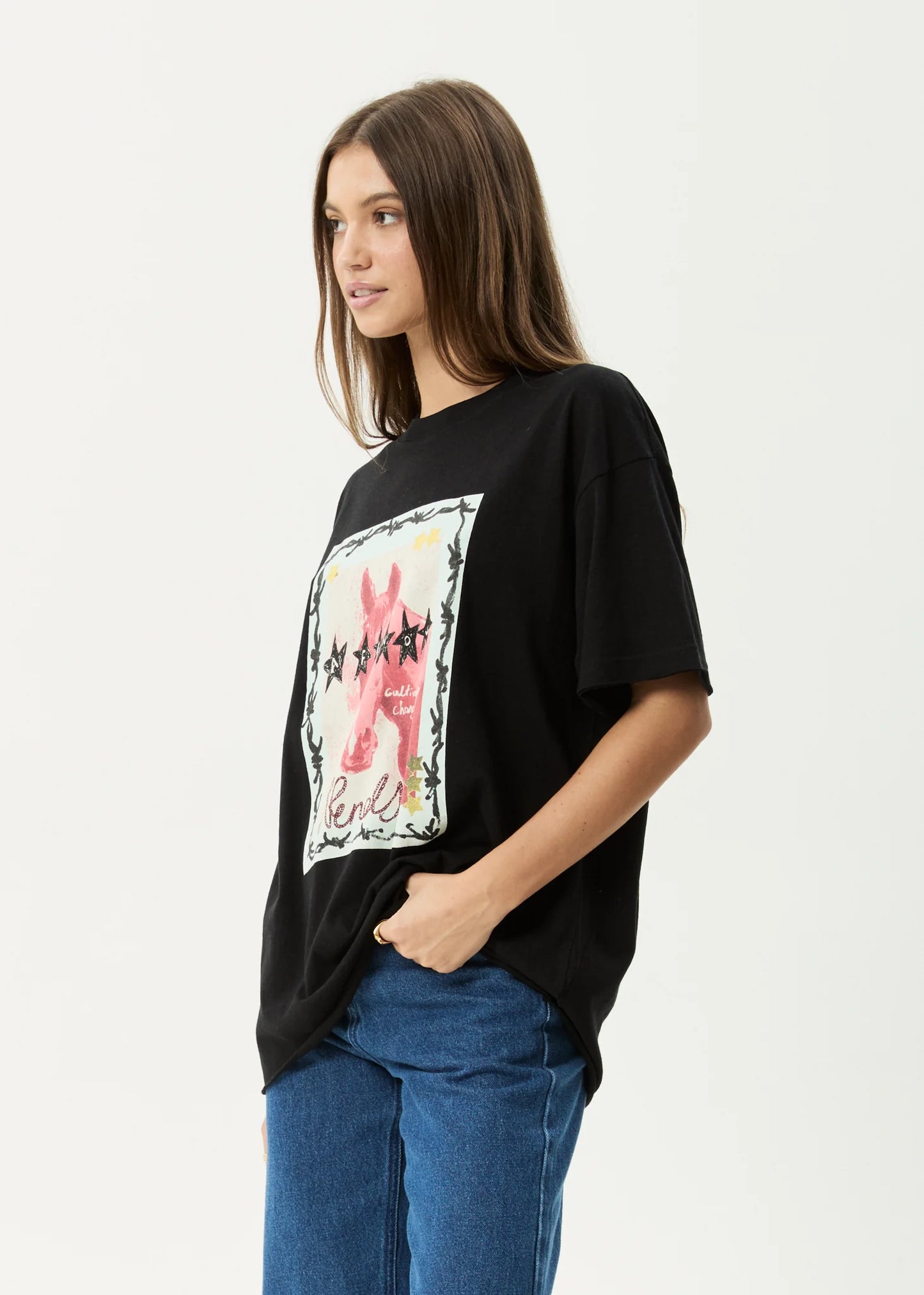 Horsegirl Oversized Tee - Black