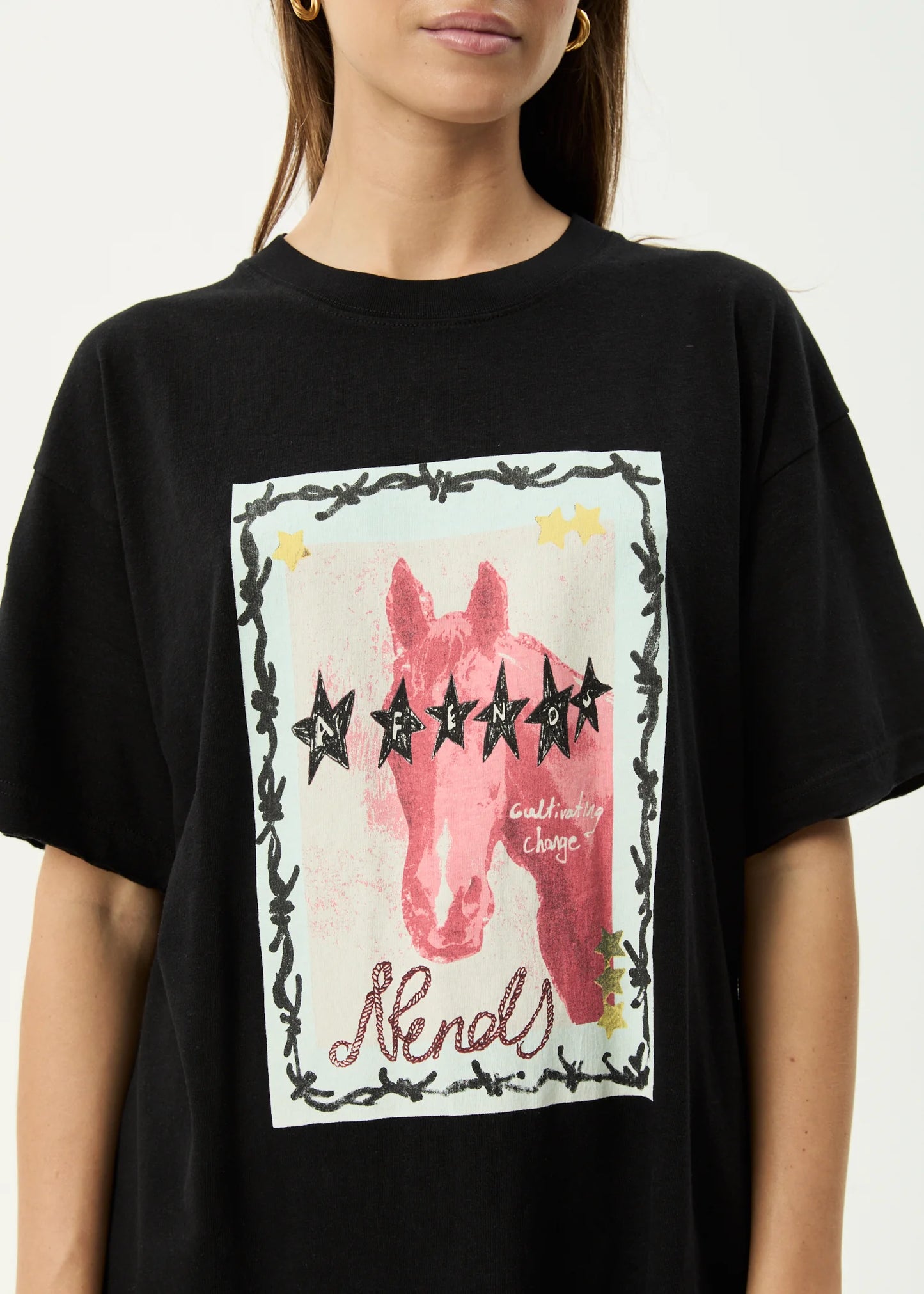Horsegirl Oversized Tee - Black