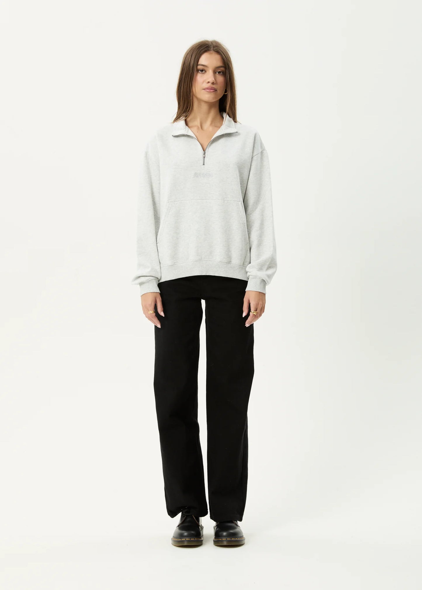 Carter Quarter Zip Jumper - Grey Marle