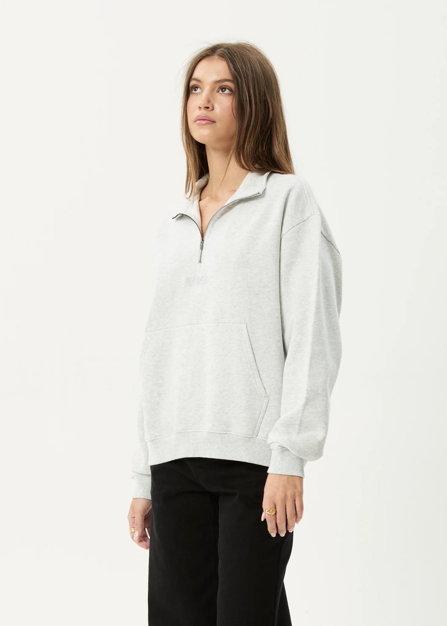 Carter Quarter Zip Jumper - Grey Marle