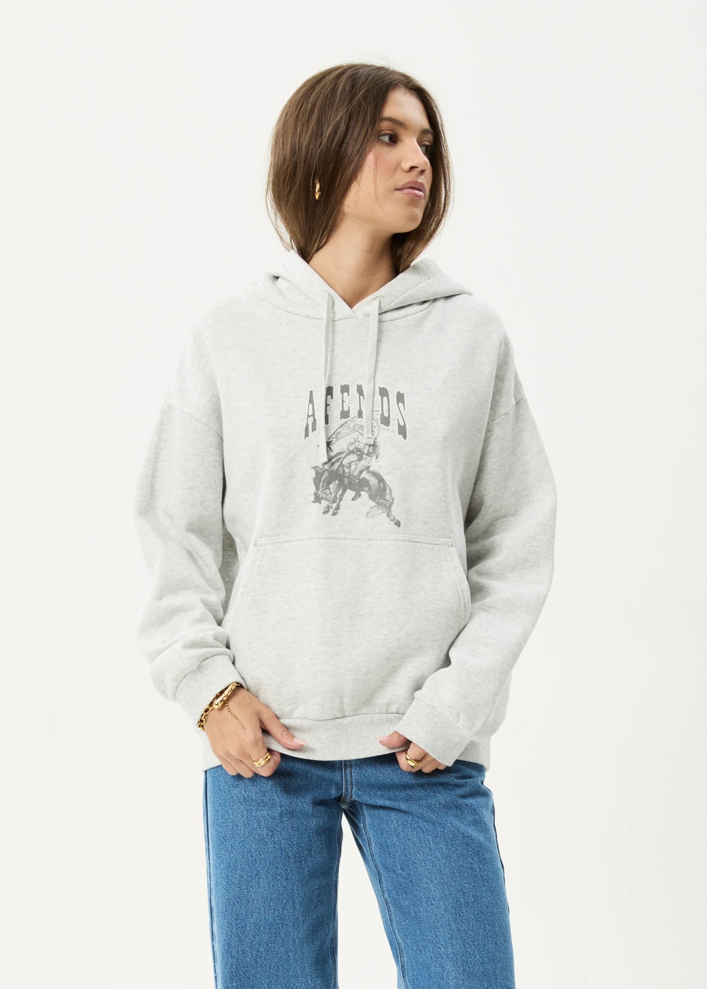 Cosmic Cow Hoodie - Grey Marle