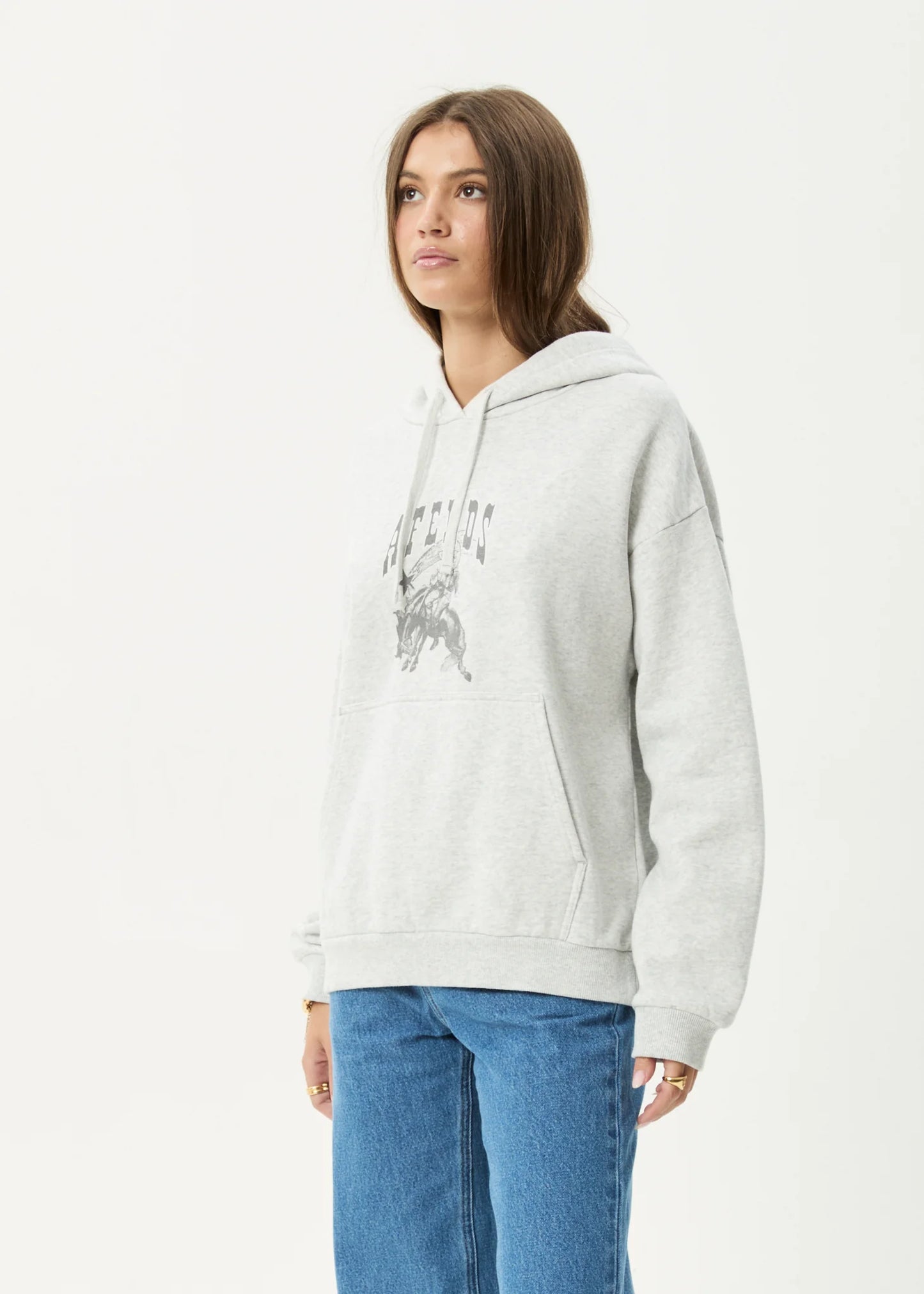 Cosmic Cow Hoodie - Grey Marle