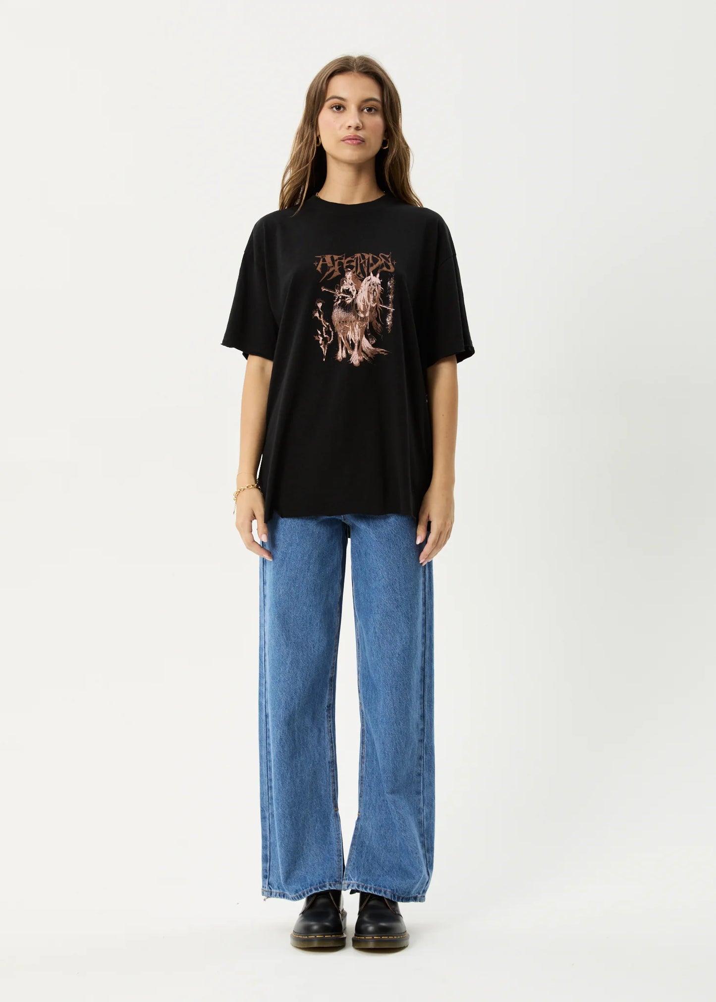 Shield Maiden Oversized Tee - Black