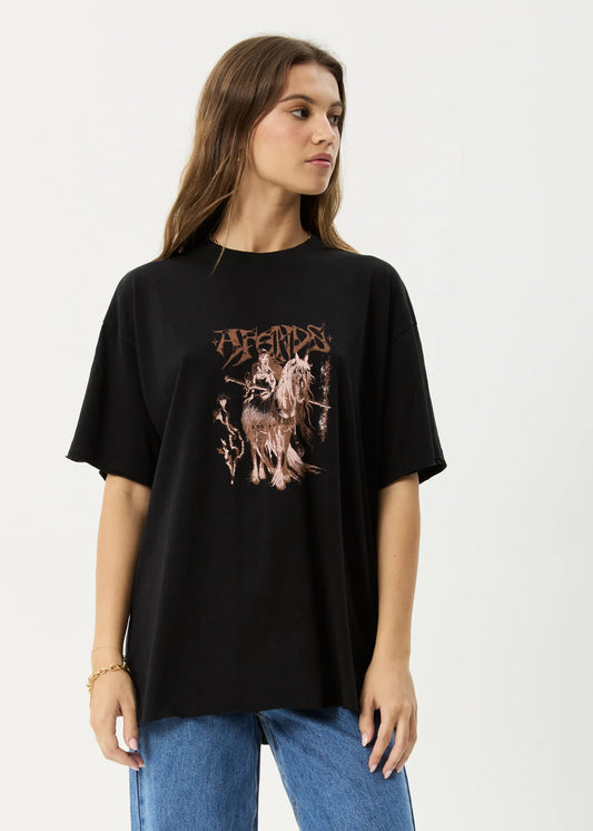 Shield Maiden Oversized Tee - Black