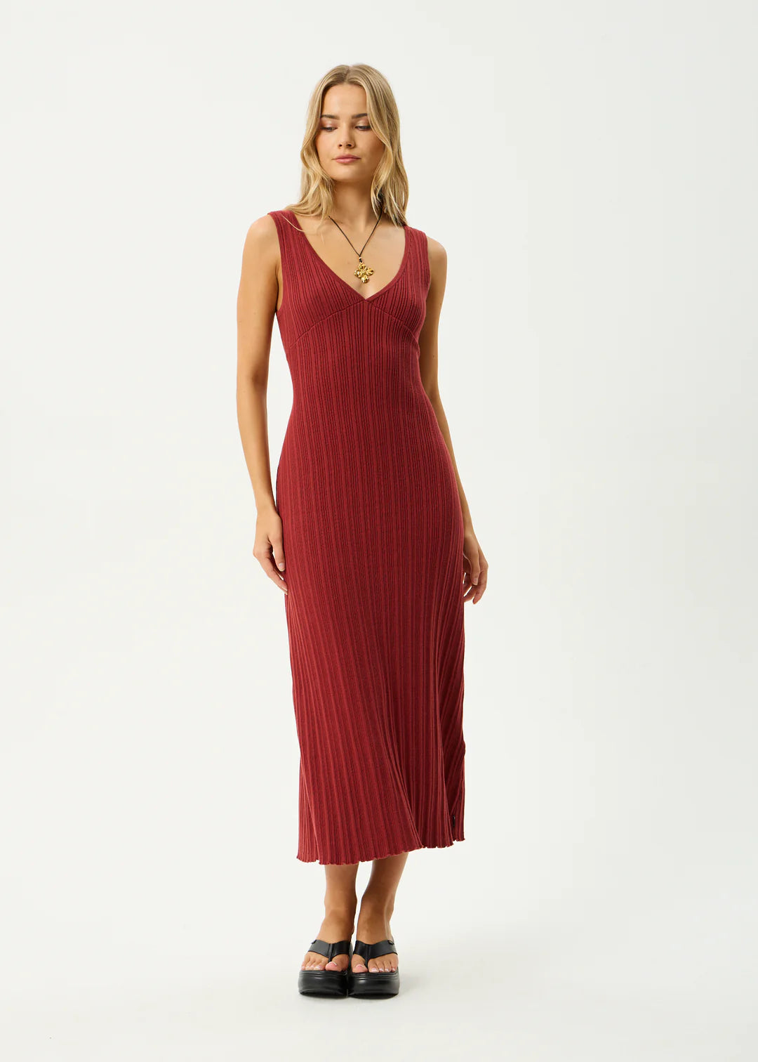 Iris Knit Midi Dress - Red Rum