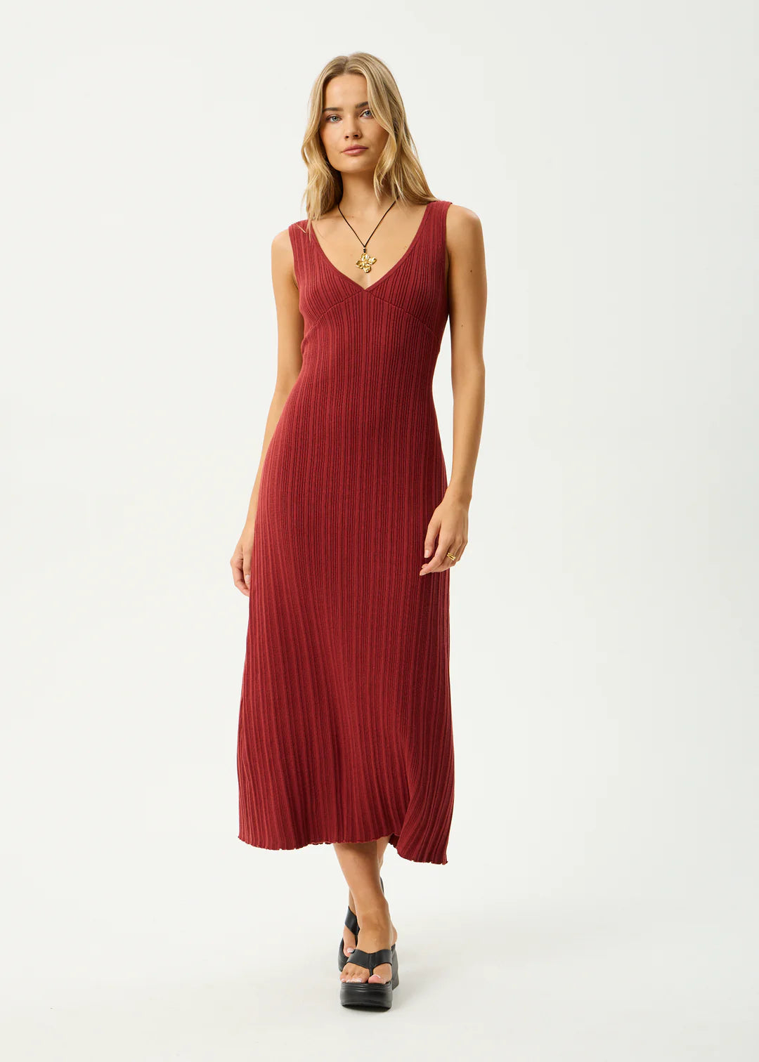 Iris Knit Midi Dress - Red Rum