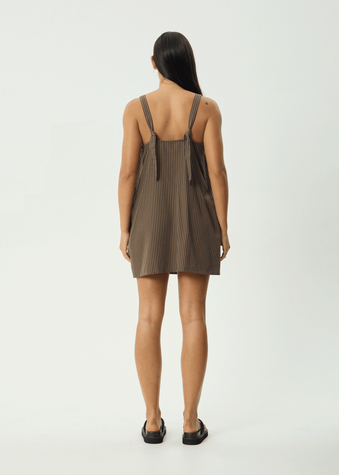 Cyrus Mini Dress - Coffee Stripe